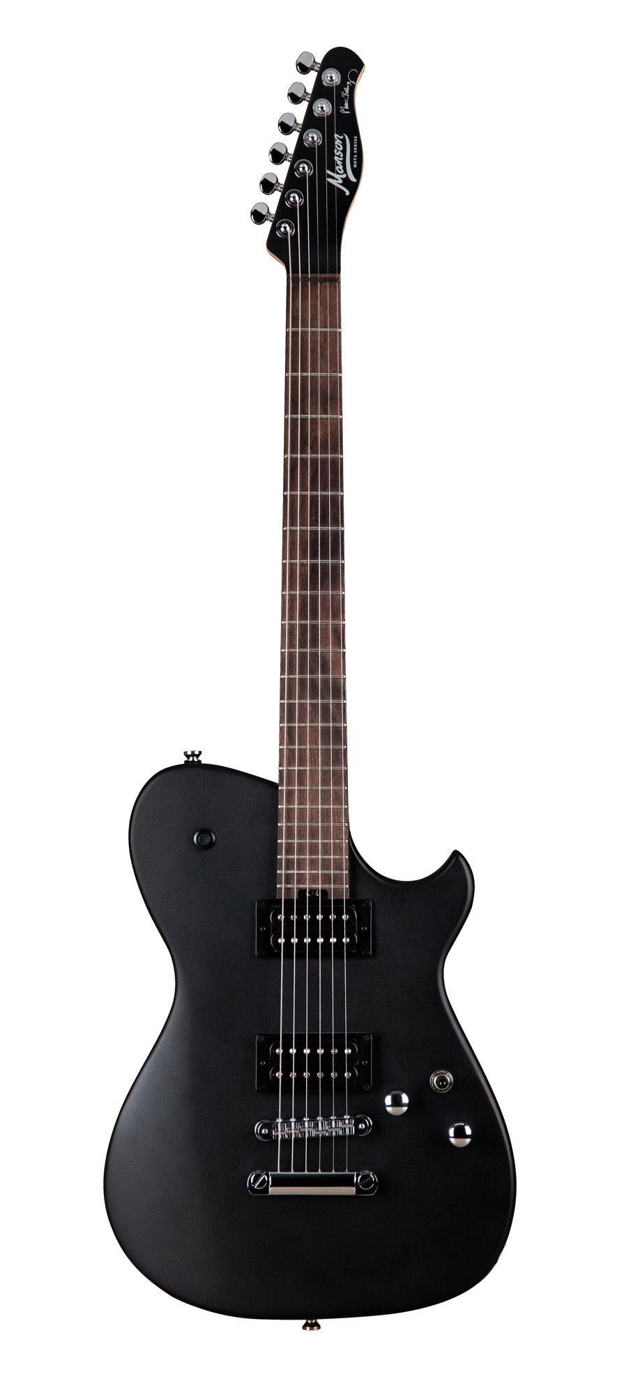 MBM-1, signature Matt Bellamy, corps tilleul, manche érable à radius compensé, micros Manson,"Kill" bouton, noir satiné