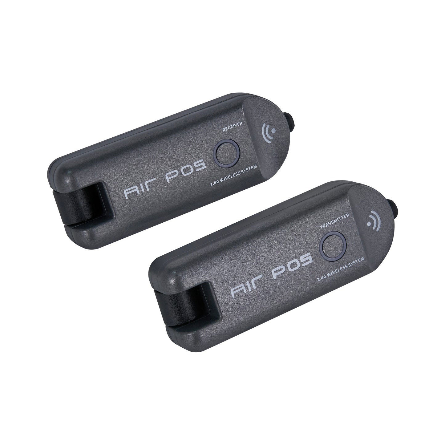Système sans-fil pour guitare 4 canaux, émetteur et récepteur rechargeables, bande de fréquence 2.4 GHz, gris