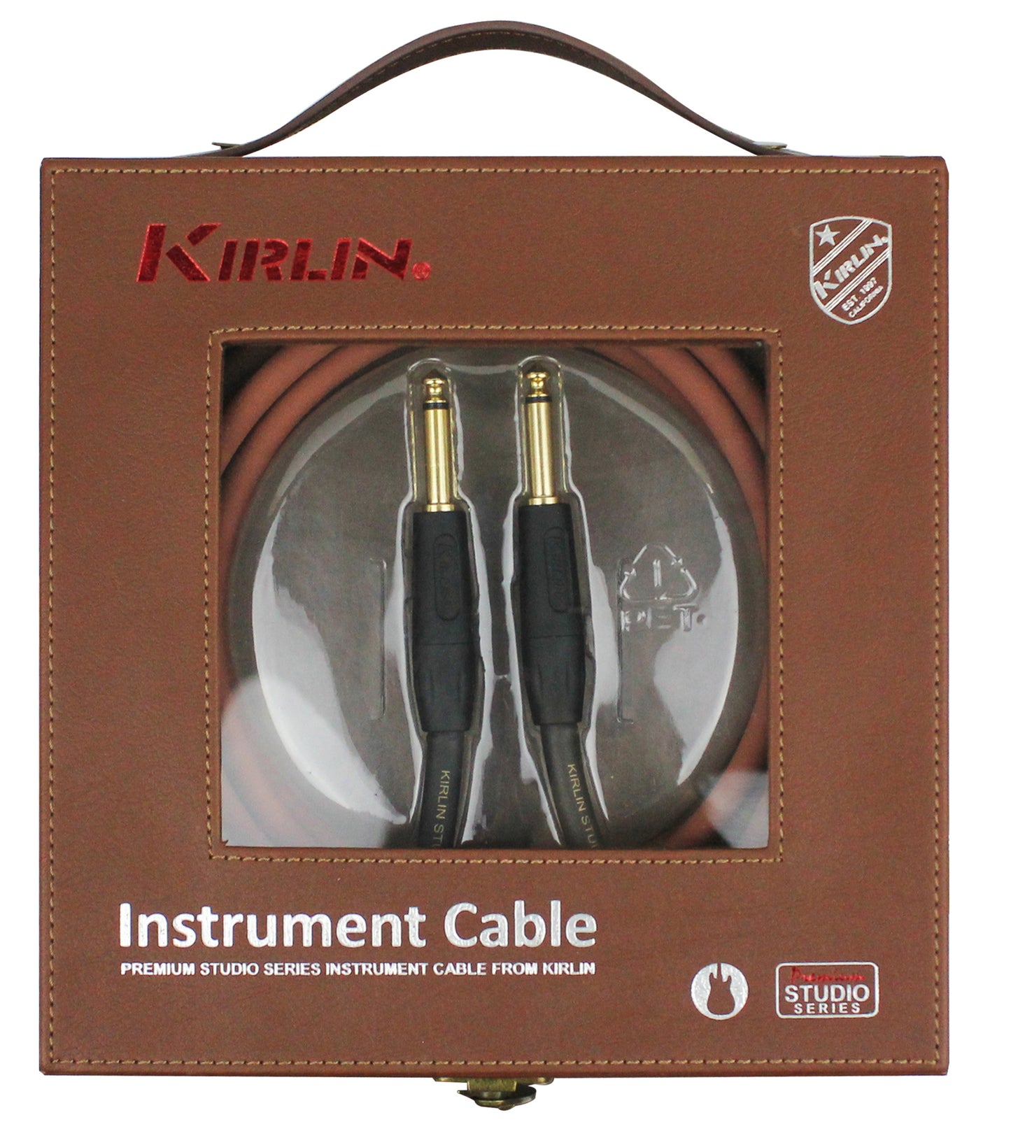 Câble instrument STUDIO Jack/Jack, double conducteur, 3 mètres, marron, coffret luxe cuir