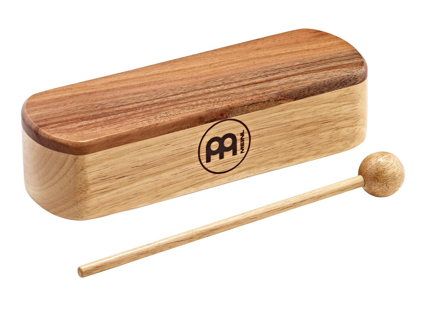 Wood Block professionnel large, surface palissandre et corps hévéa, avec batte bois, naturel mat