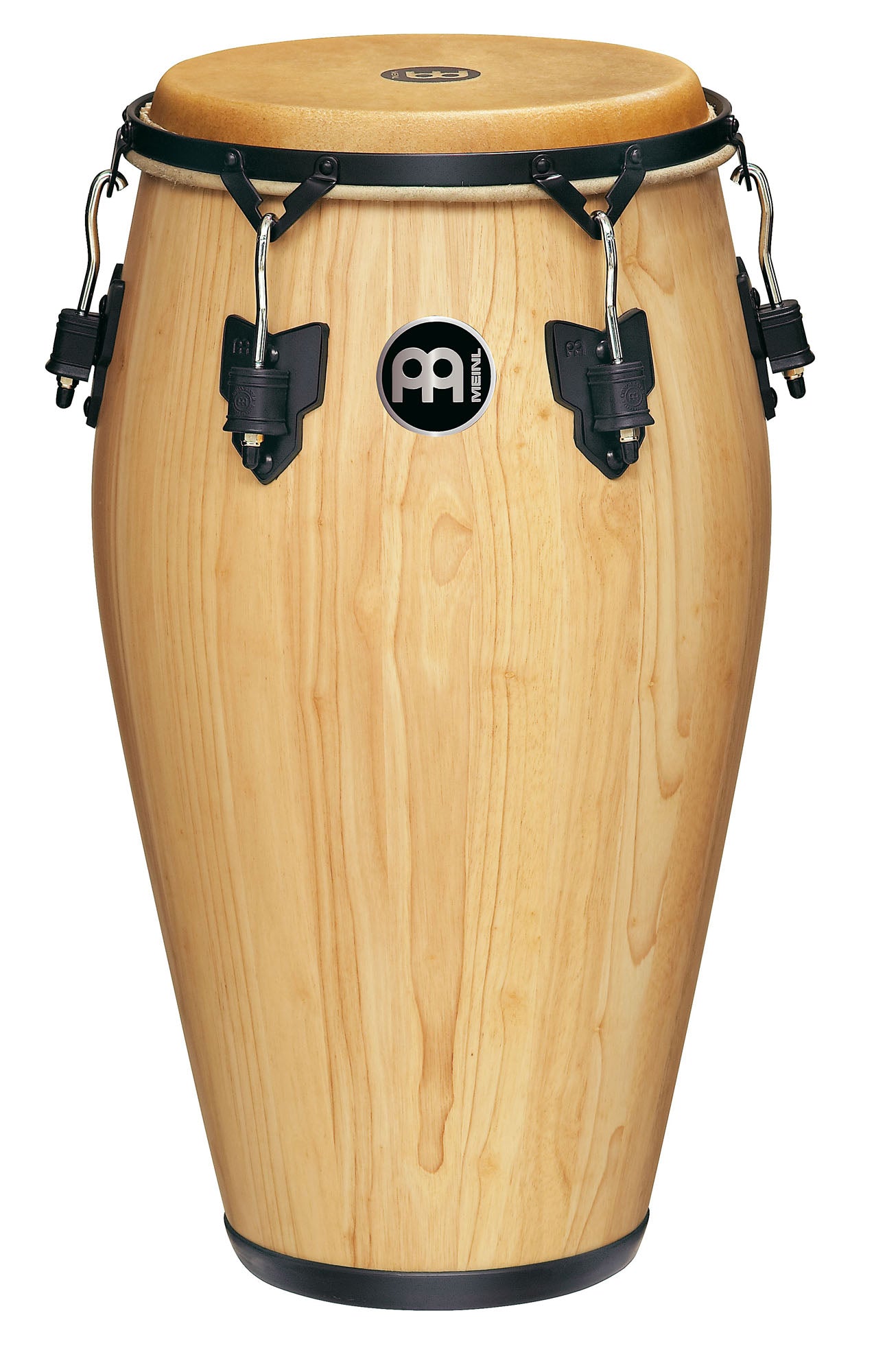Tumba 12"1/2, 2 plis hévéa, 76 cm, peau buffle, cercle TTR 5mm, accast. noir avec protec, sans pied, Natural mat