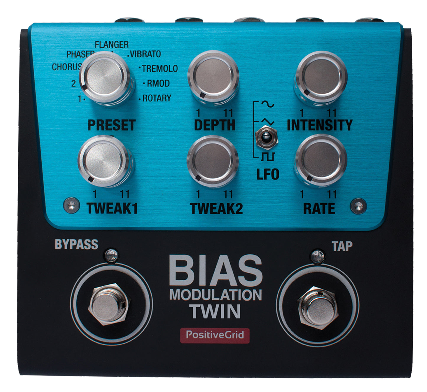 BIAS Modulation Twin, pédale modulation, noir et bleu