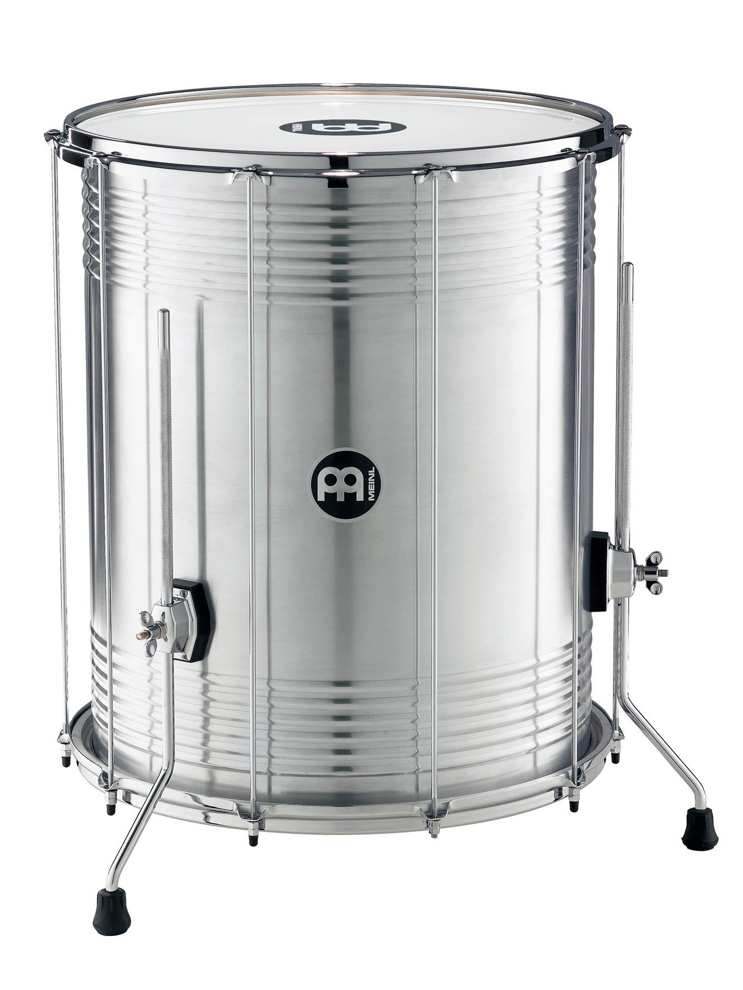 Surdo 20" x 24", 10 tirants, fût aluminium, peau synthétique, accastillage chromé, avec pieds ajustables