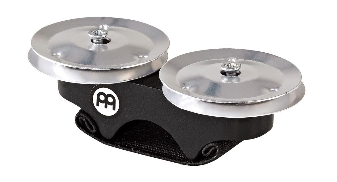 Finger Jingles, cymbalettes aluminium à glisser aux doigts, confortables, design ergonomique, noir