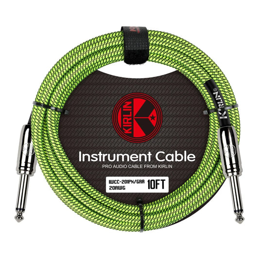 Kirlin IW201-10GR Cable Guitare Jack-Jack Mono 10 M