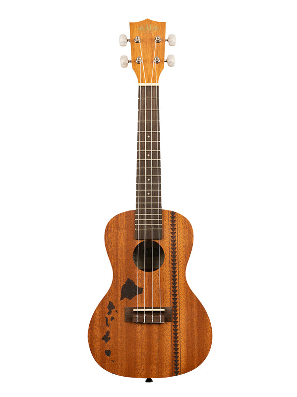 KA-15, Concert, Mahogany, motif Hawaiian island et tattoo, livré avec housse