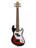 Kala Solid Body U-Bass, 4 cordes, livré avec housse - Tobacco Burst