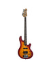 Lakland Skyline 44-02 Deluxe Quilt, 4 corde - Cherry Sunburst Satin, tastiera in palissandro