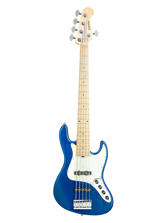Sadowsky MetroLine, Vintage J Bass, 5 cordes, 21 frettes, ash - Ocean Blue Trans. Satin