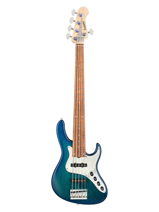 Sadowsky MetroLine, Vintage J Bass, 5 cordes, 24 frettes, ash - Bora Blue Burst Satin