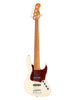Sadowsky MetroExpress, Standard JJ, 5 corde, fretless con linee, mancino - Olympic White, Morado