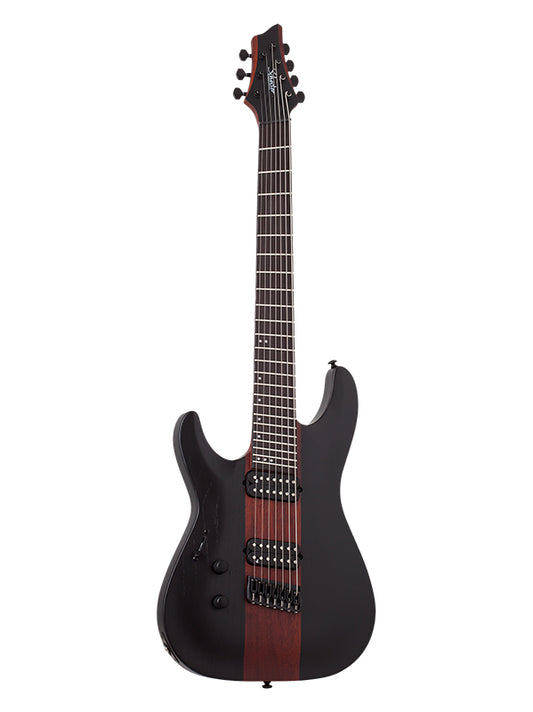 Schecter C-7 Multi-Scale Rob Scallon, gaucher - Satin Dark Roast