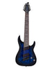Schecter Omen Elite 8 multiscala - sfumato blu trasparente