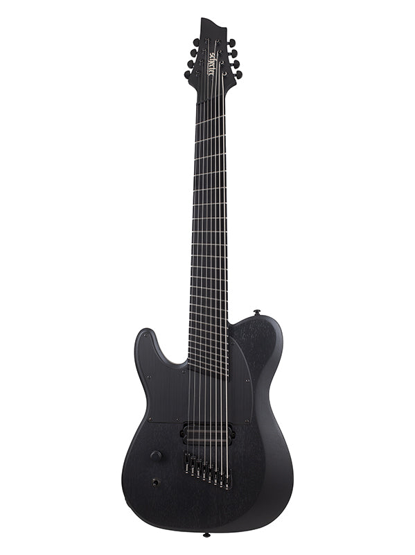 Schecter PT-8 Black multi-scale OPS, gaucher - Satin Black Open Pore
