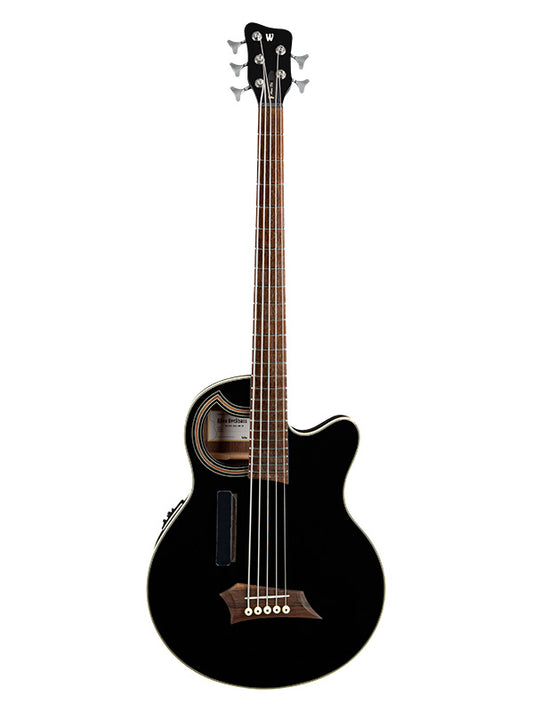 Warwick RockBass RockBass Alien Deluxe Hybrid Thinline 5 - Solid Black Satin