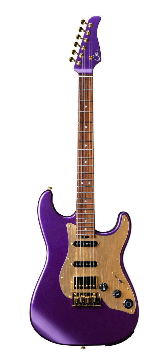 GTRS S900, corps tilleul, manche érable torréfié, touche palissandre, micros et processeur GTRS, plum purple