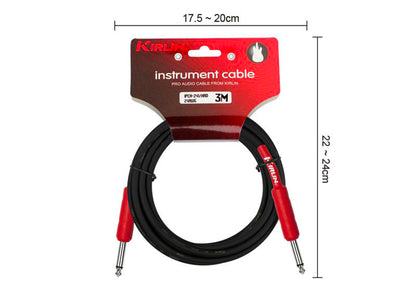 Câble instrument ENTRY Jack/Jack, 3 mètres, noir et rouge