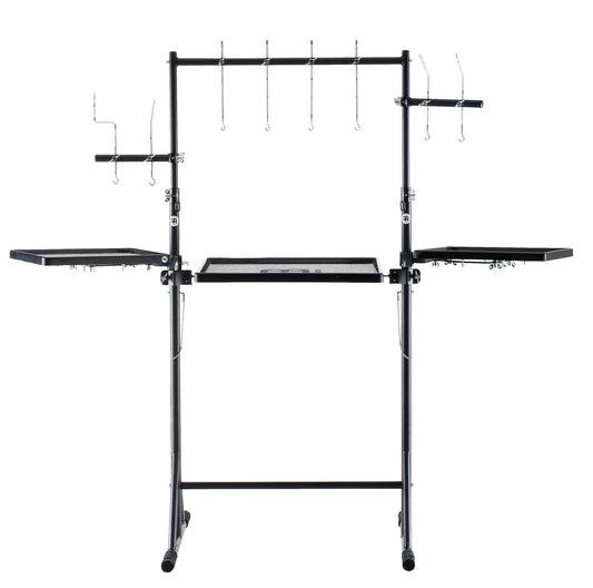 Workstation complet pour percussions, tables en fibre de verre, structure acier, totalement personnalisable, noir poudré