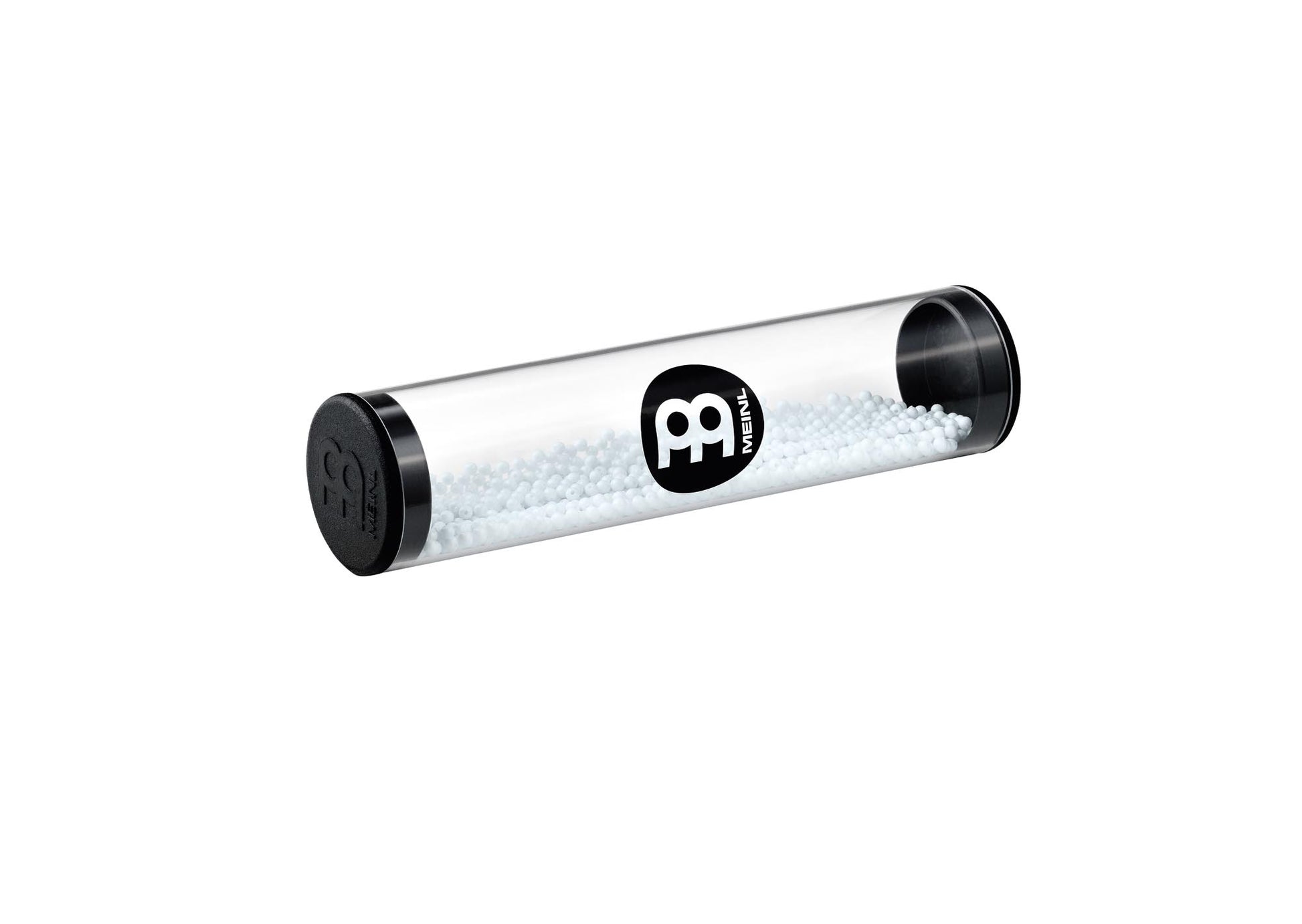 Shaker Crystal, volume doux, corps en verre, billes en plastique blanc