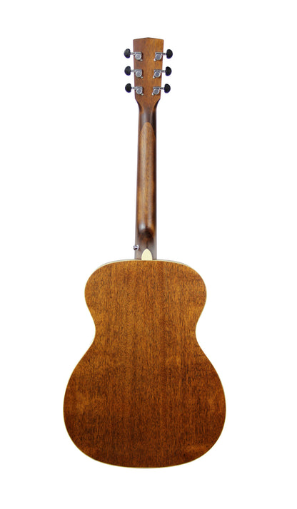 L100-O-CED, forme Orchestra Model, table cèdre massif, fond & éclisses acajou, touche palissandre, sillet 45 mm, naturel satiné
