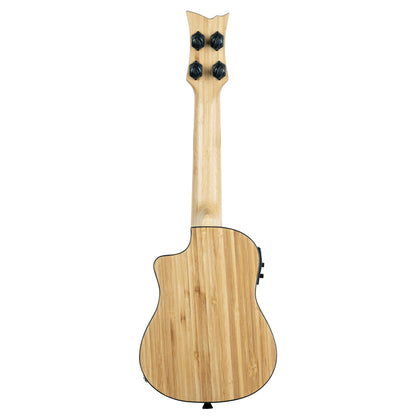 RUNAB-SO, modèle Soprano, pan coupé, EQ MagusUke, table bambou massif, f/e bambou massif, manche bambou, housse, naturel satiné
