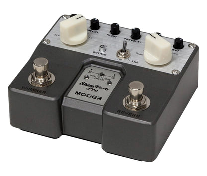 Pédale SHIMVERB PRO, série Twin, réverb numérique stéréo 5 modes plus octave, boîtier métal, true bypass, gris