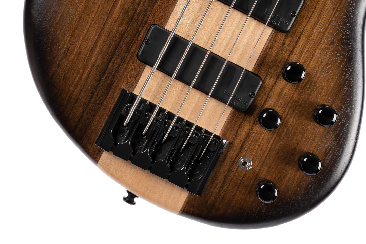 C5 Plus OVMH, corps acajou avec table ovangkol/érable, micros Bartolini MK-1 et préampli Markbass, brun antique dégradé