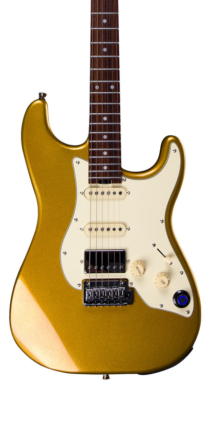 GTRS S800, corps tilleul, manche érable torréfié, touche palissandre, micros et processeur GTRS, gold