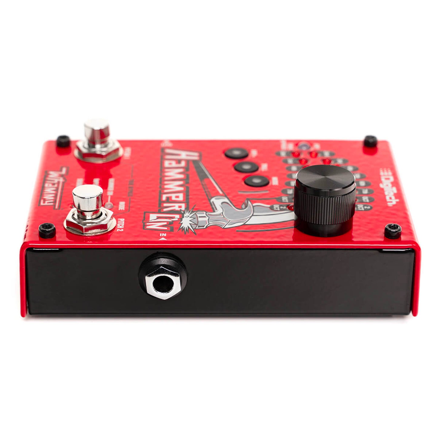 Pédale HammerOn, pitch-shifter instantané 4 octaves, 3 modes d'effets (HammerOn, Impossible, Sequence), alimentation, rouge
