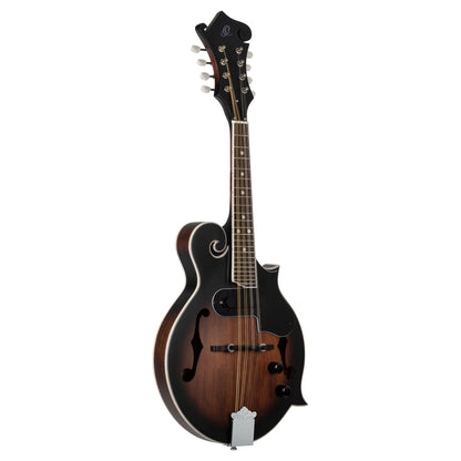 RMFE30, mandoline 8 cordes style F, micro simple, table épicéa, fond & éclisses érable, manche érable, whiskey burst satiné
