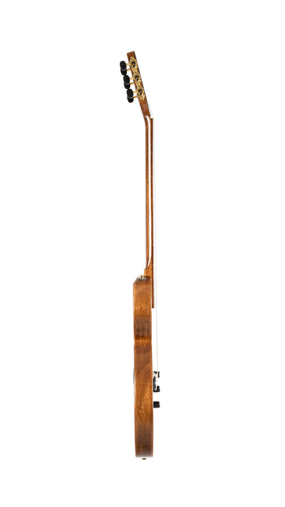 SUNSET NYLECTRIC DLX, table épicéa avec placage érable flammé, corps acajou chambré, EQ Fishman VTB, housse, tobacco sunburst