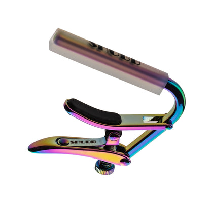 Capo Royale Paua Pearl C2P pour guitares cordes nylon (touche plate), finition titane haute-qualité, Paua Pearl