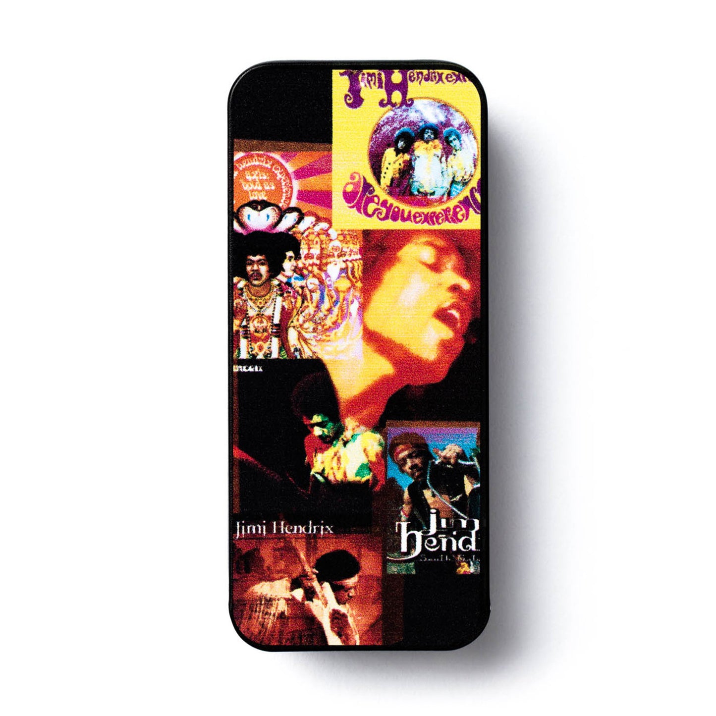 Boite de 12 médiators Jimi Hendrix Montage Heavy