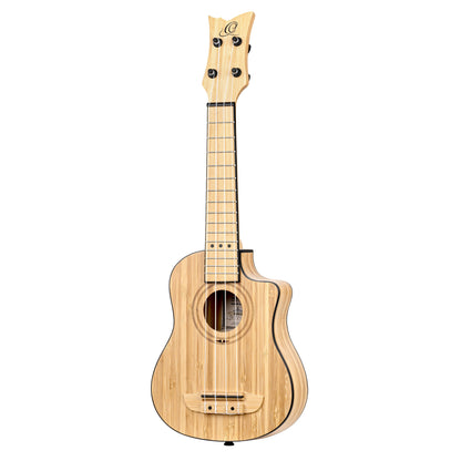 RUNAB-SO, modèle Soprano, pan coupé, EQ MagusUke, table bambou massif, f/e bambou massif, manche bambou, housse, naturel satiné