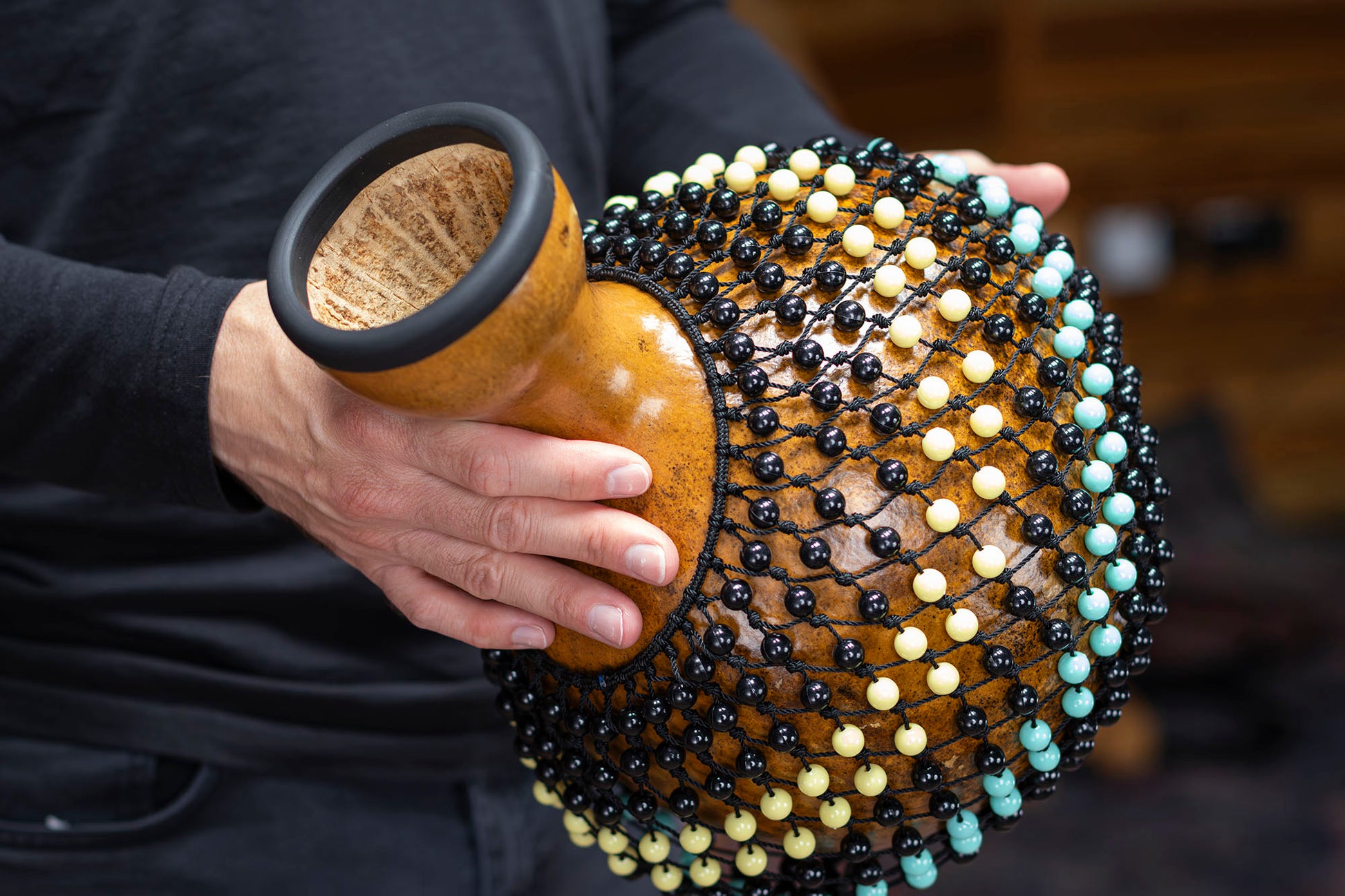 Shekere forme de courge/gourde traditionnel taille Medium