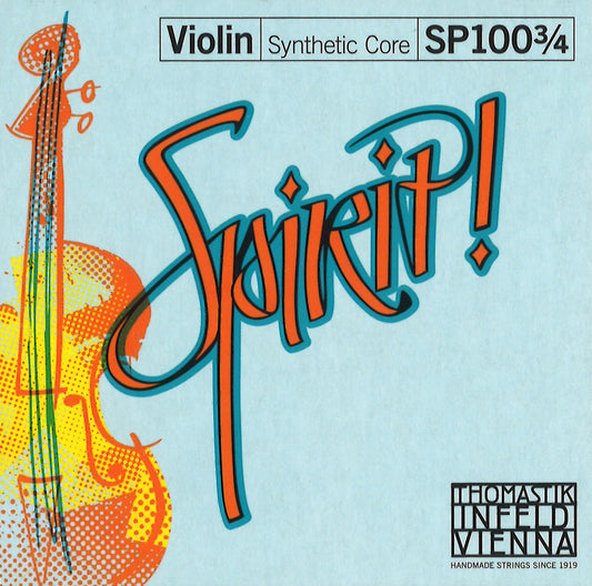 Jeu Spirit pour violon 3/4 (MI âme acier filée étain plaqué avec boule amovible)