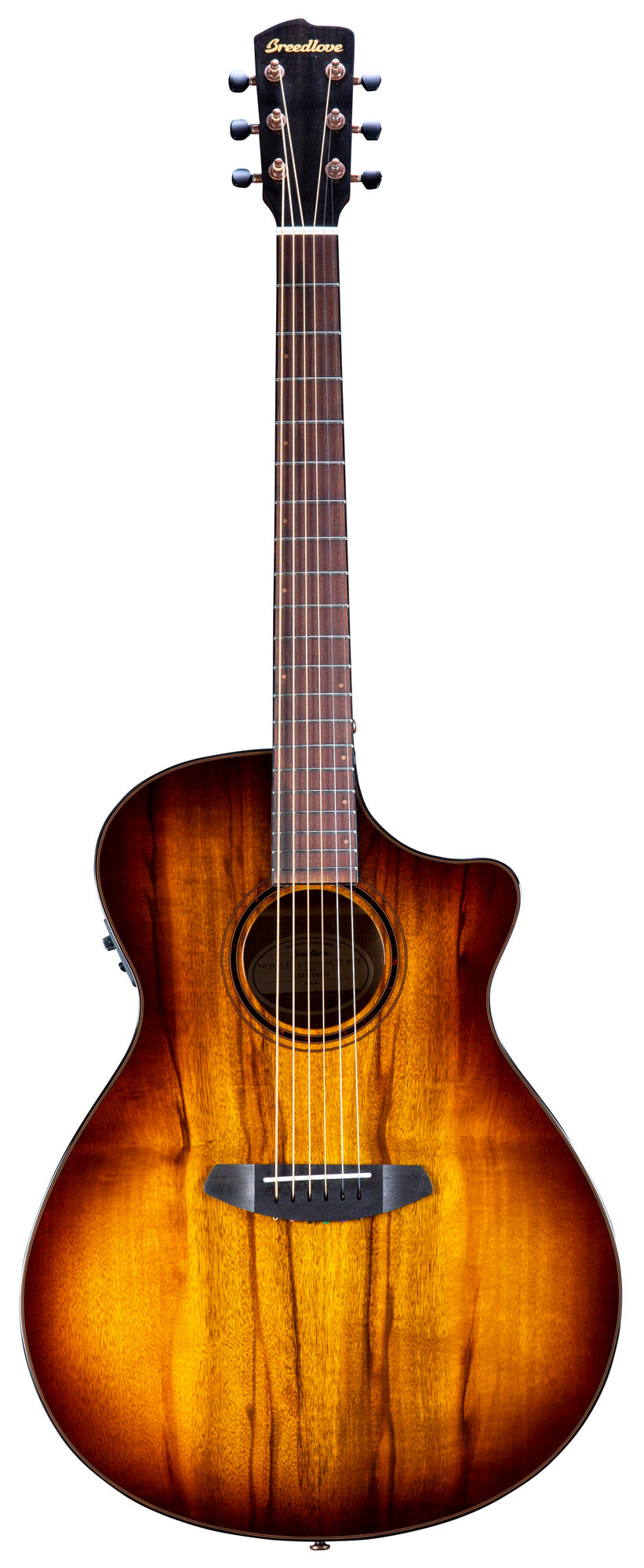 PURSUIT EXOTIC S CONCERTO TIGER'S EYE CE, table myrtlewood massif, f/e myrtlewood, EQ Fishman Presys I, tiger's eye