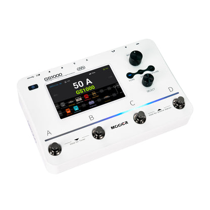 Pédalier multi-effets GS1000, processeur intelligent de profilage d'ampli, écran tactile 5", 350 effets, 120 emplacements, blanc