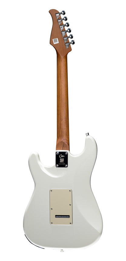 GTRS S801, corps tilleul, manche érable torréfié, touche érable, micros et processeur GTRS, vintage white