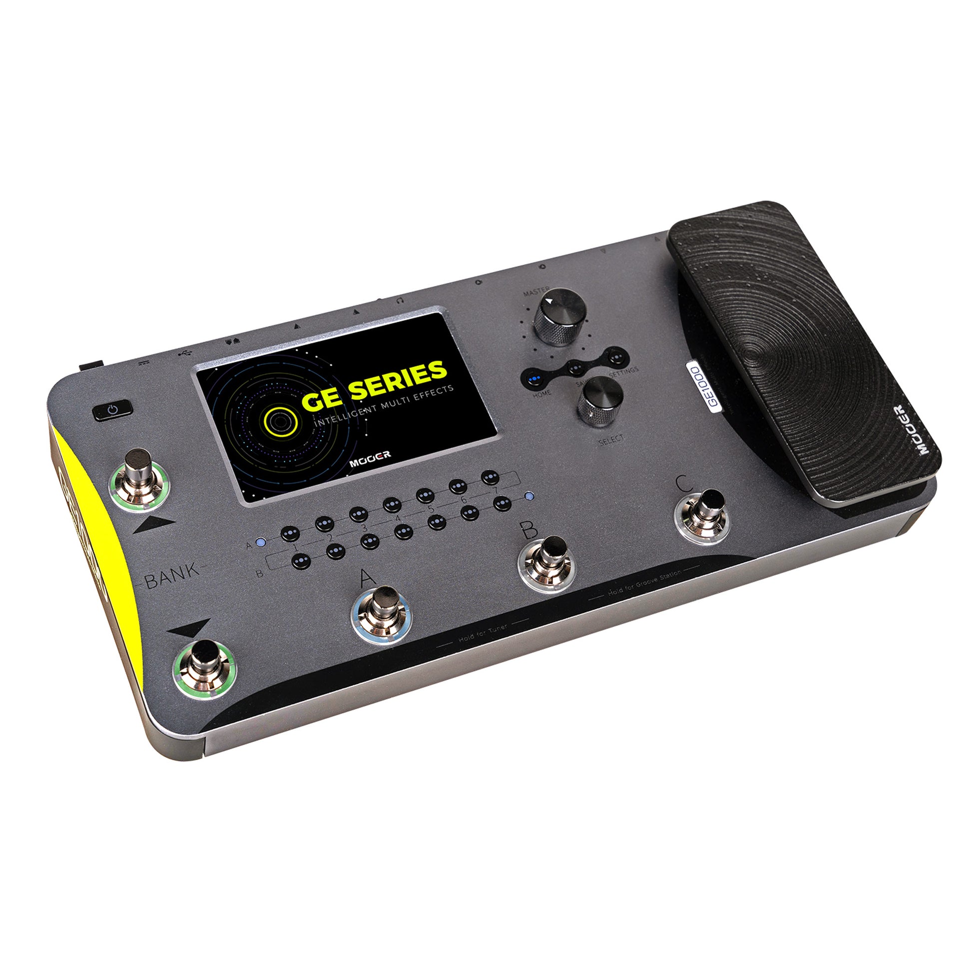 Pédalier multi-effets GE1000, fichiers MNRS provenant du cloud GE (IR, 2048pts d'échantillonnage), 255 presets utilisateur, noir