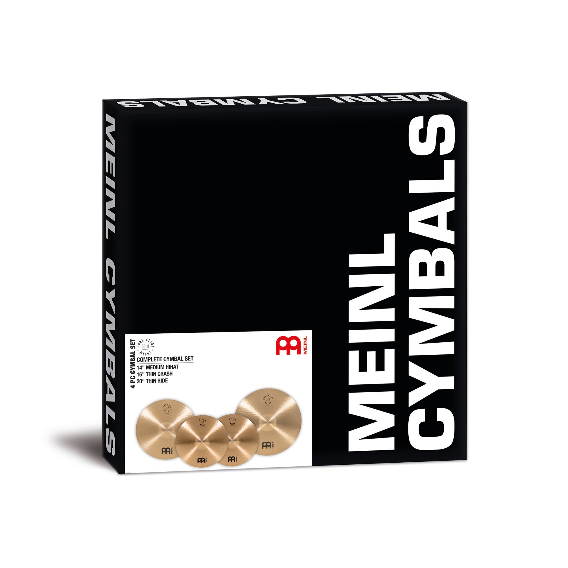 Pack de cymbales complet Meinl Pure Alloy 14"16"20" bronze Pure Alloy fini traditional