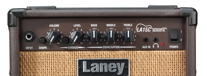Ampli guitare acoustique 15W, 2x HP 5", 1 canal avec chorus commutable, EQ 3 bandes, switch Shape, 6.5 kg, brun