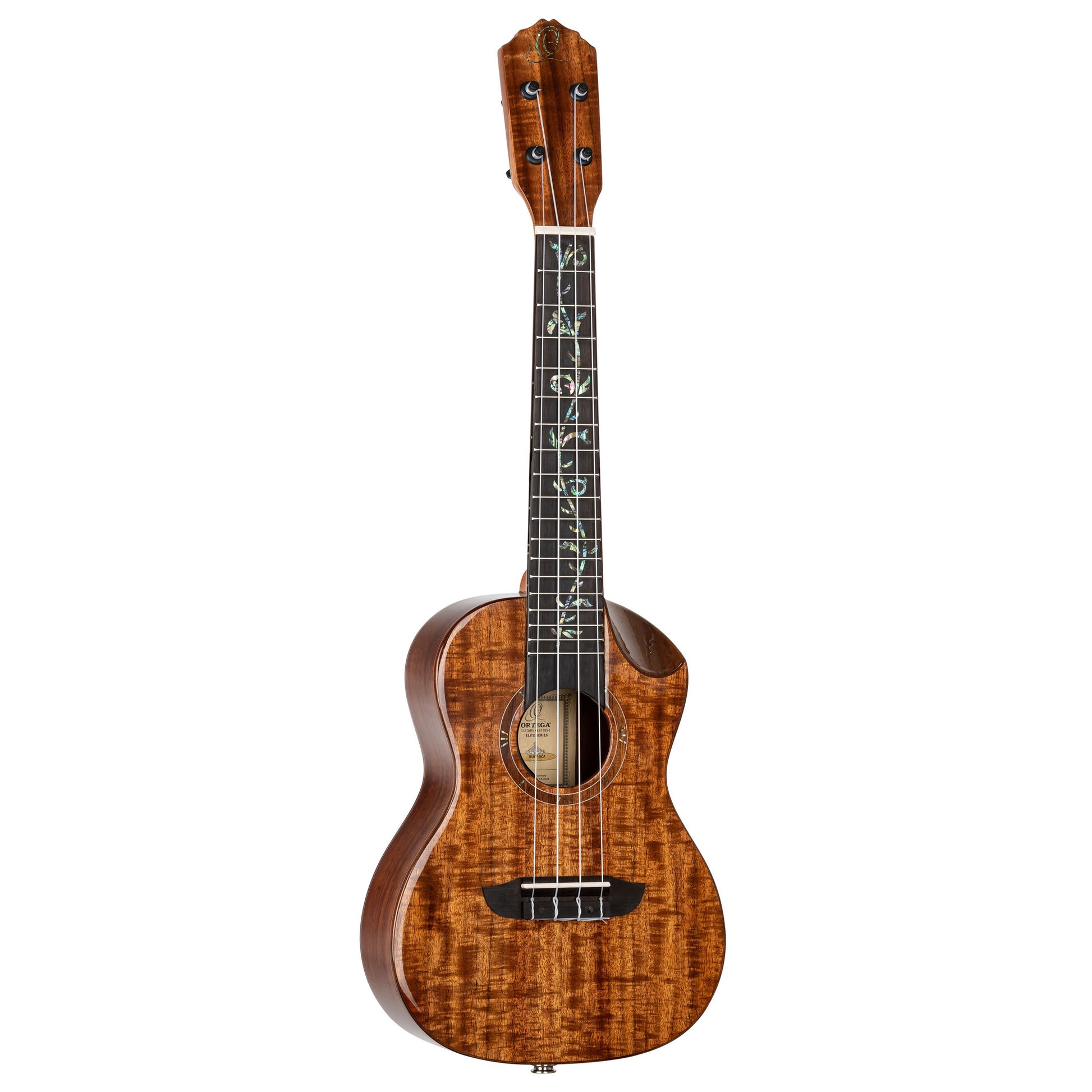 RUET-ACA, modèle Elite Concert pan coupé ergonomique, EQ MagusFly, table acacia massif, fond & éclisses acacia, naturel brillant