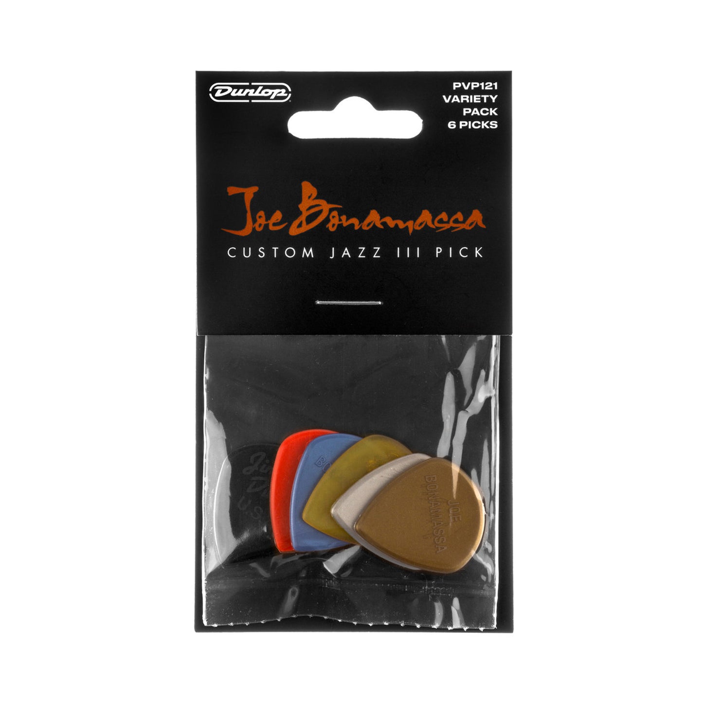 Sachet Variety Pack CUSTOM JAZZ III, 6 médiators, Joe Bonamassa