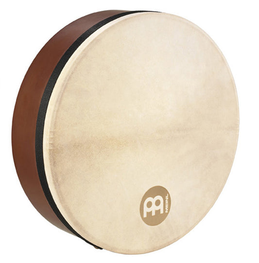 Bendir 14 x 4", corps en hévéa, peau de chèvre sélectionnée à la main, timbre et système d'accordage internes, African Brown