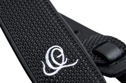 OSCU-4, courroie guitare, série Custom, face et dos cuir, âme synthétique, largeur 7 cm, longueur 145 cm, black braid