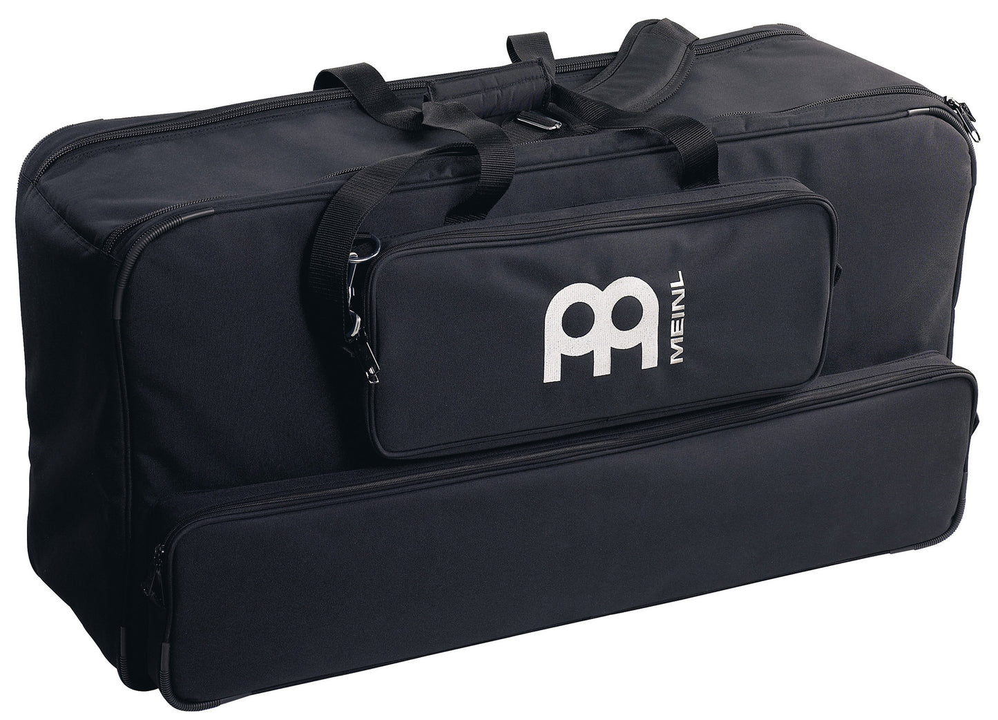 Housse 2 timbales (15" maxi), nylon rembourré, poches extérieures pour support et cloche, séparateur, courroies, poignée, noir