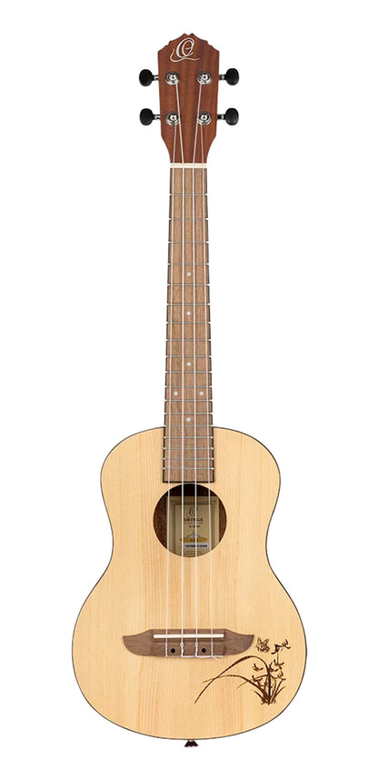 RU5-TE, modèle Ténor, table épicéa avec motif, fond & éclisses sapele, manche acajou, naturel satiné