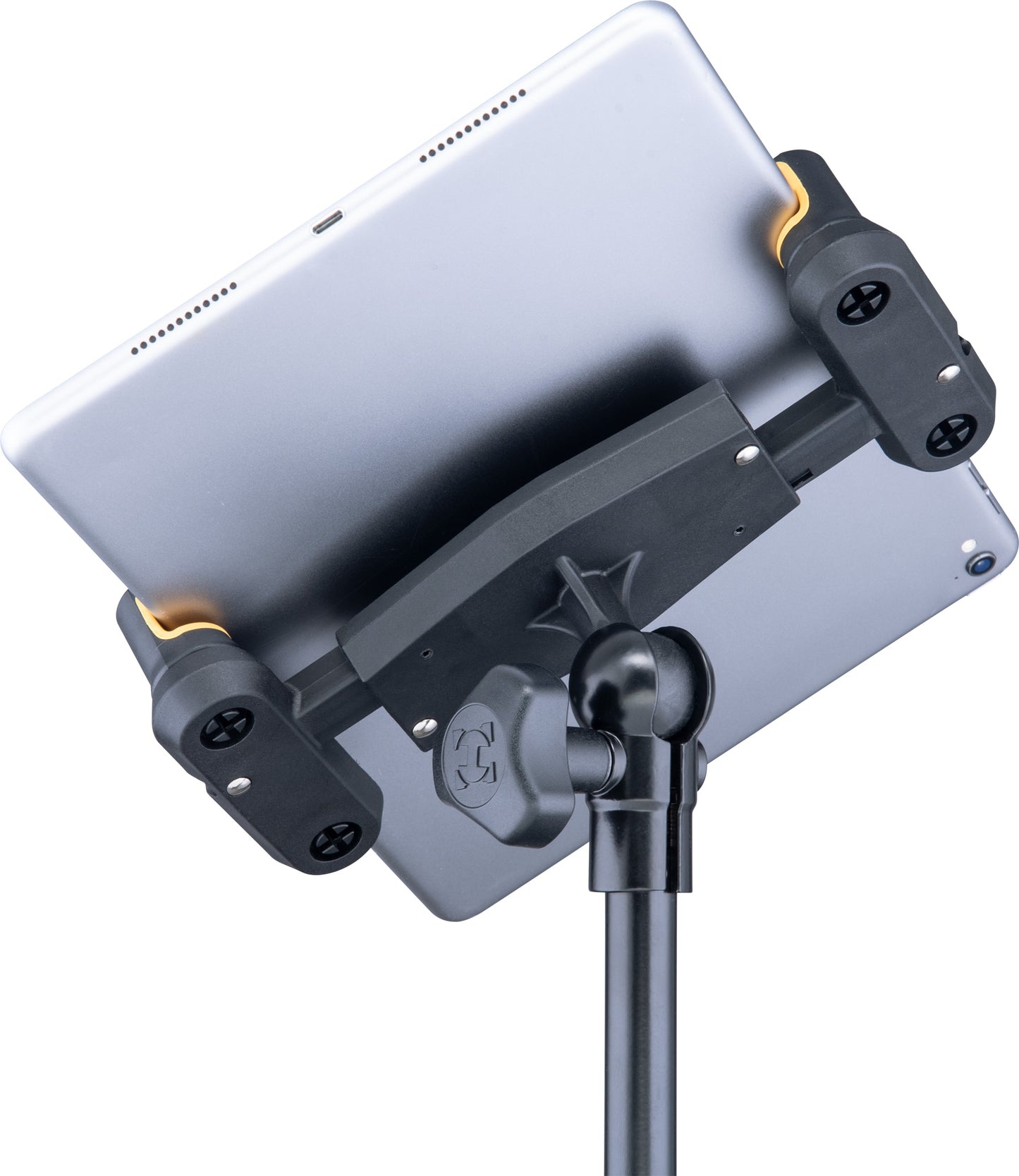 Support pour tablette et smartphone 6.1" à 13", attache pour table et pieds ronds ou carrés jusqu'à 3 cm d'épaisseur, noir