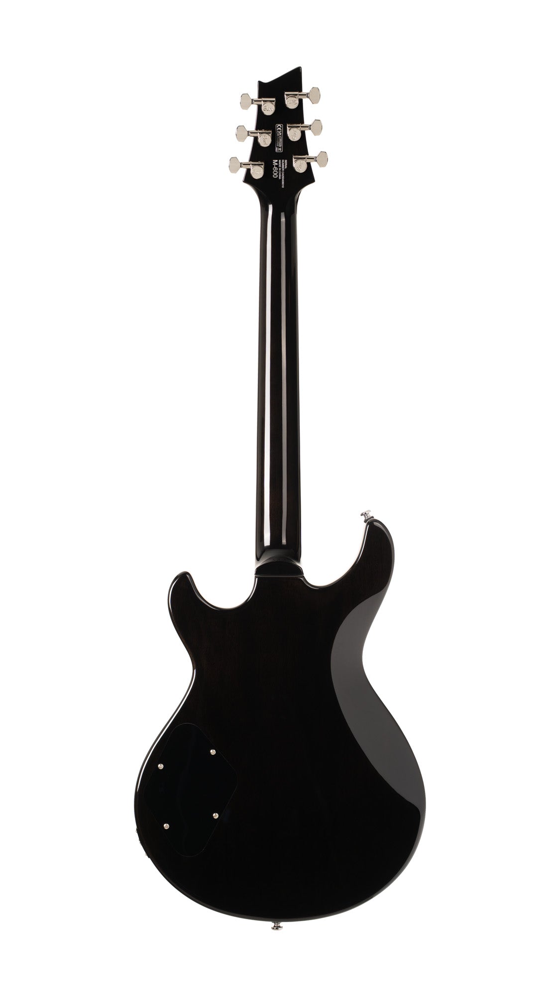 M600, corps acajou, placage érable flammé, manche collé acajou, 2 micros doubles Cort Voiced Tone VTH-59, tobacco sunburst